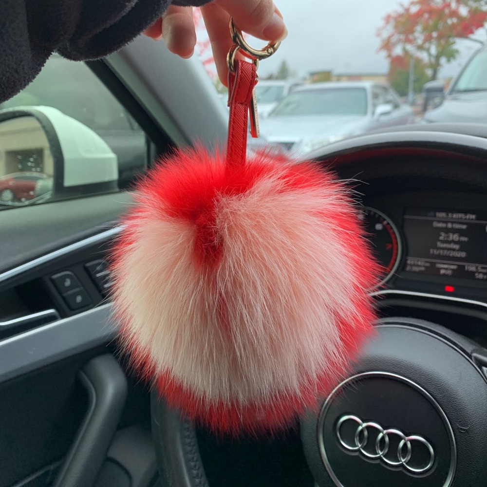 Fendi Mink Pom Pom Charm Keychain